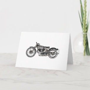 1929 Brough Superior Motorcycle Large Hälsning Kort