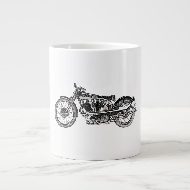 1929 Brough Superior Motorcykel Jumbo Mugg (Framsidan)