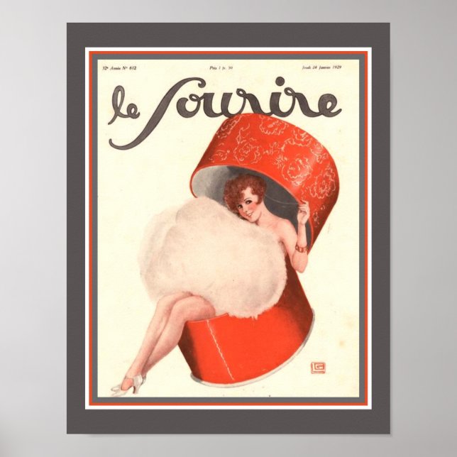1929 Deco Powder Box Girl Poster (Framsidan)