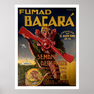 1929 Flyg Poster "Fumad Bacara"