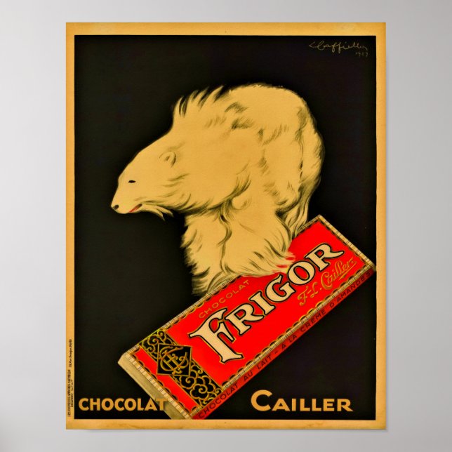1929 Frigor Chocolat Cailler  Poster (Framsidan)