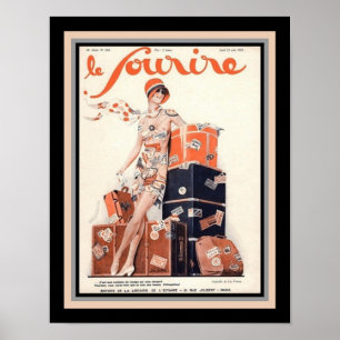 1929 Le Sourire Fransk Deco Poster