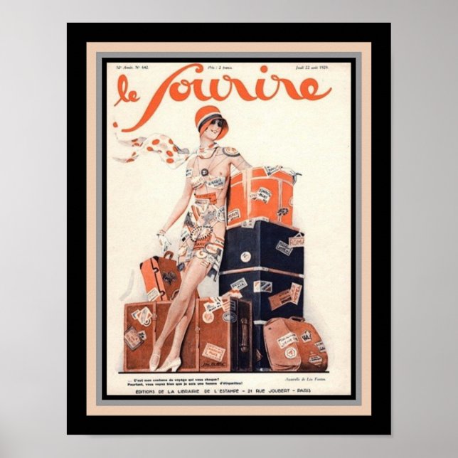1929 Le Sourire Fransk Deco Poster (Framsidan)