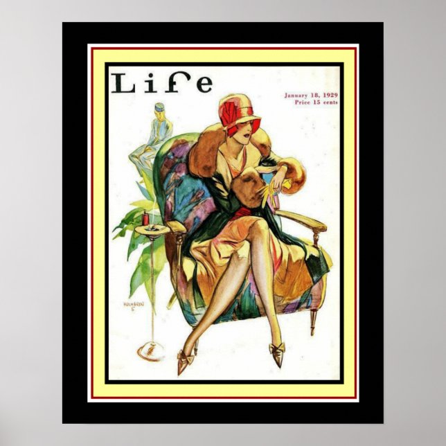 1929 Life Art Deco Cover 16 x 20 Poster (Framsidan)