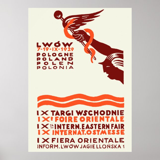1929 Lwow Östra Internationell Fair Poster (Framsidan)