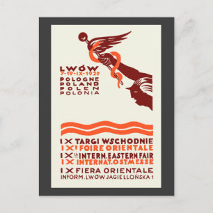 1929 Lwow Östra Internationell Fair Vykort