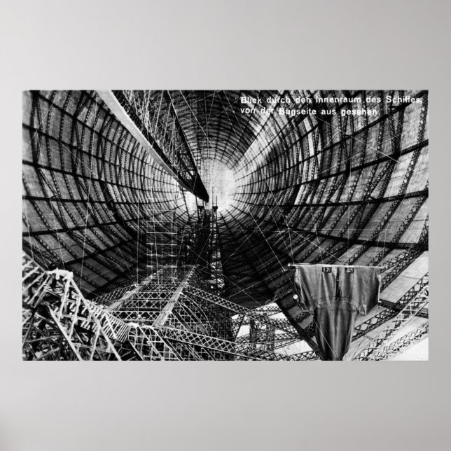 1929 poster graf Zeppelin-luftfartyget LZ 127 insi (Framsidan)