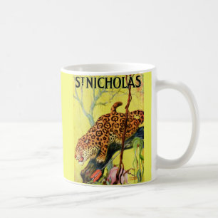 1929 St. Nicholas-tidskriften täcker leopard Kaffemugg