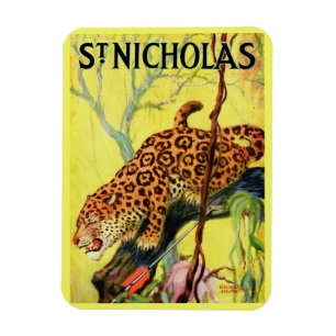 1929 St. Nicholas-tidskriften täcker leopard Magnet