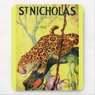 1929 St. Nicholas-tidskriften täcker leopard Musmatta