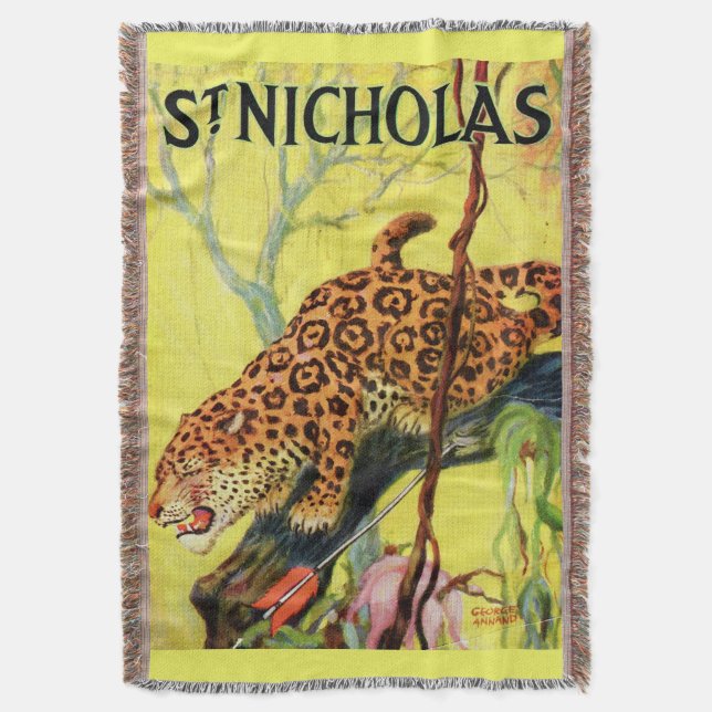 1929 St. Nicholas-tidskriften täcker leopard Mysfilt (Framsidan Vertikal)