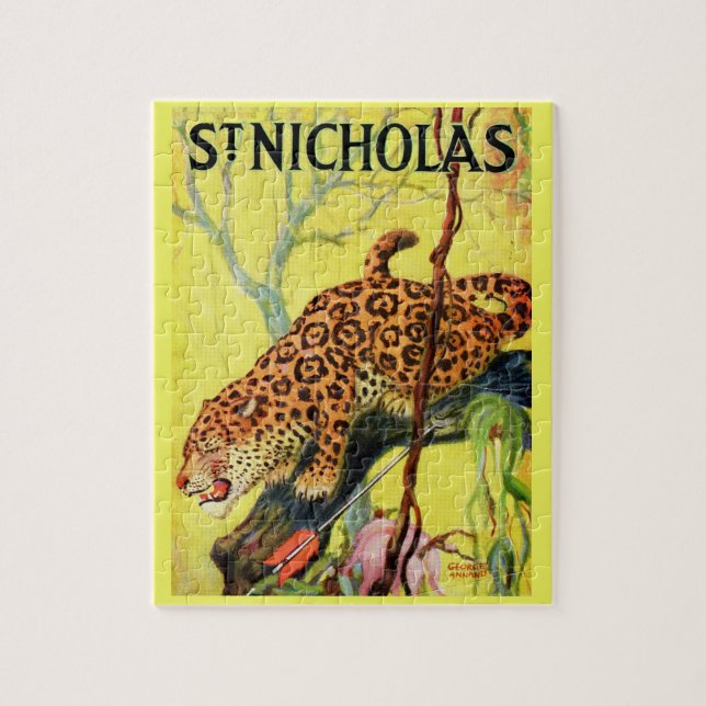 1929 St. Nicholas-tidskriften täcker leopard Pussel (Vertikal)