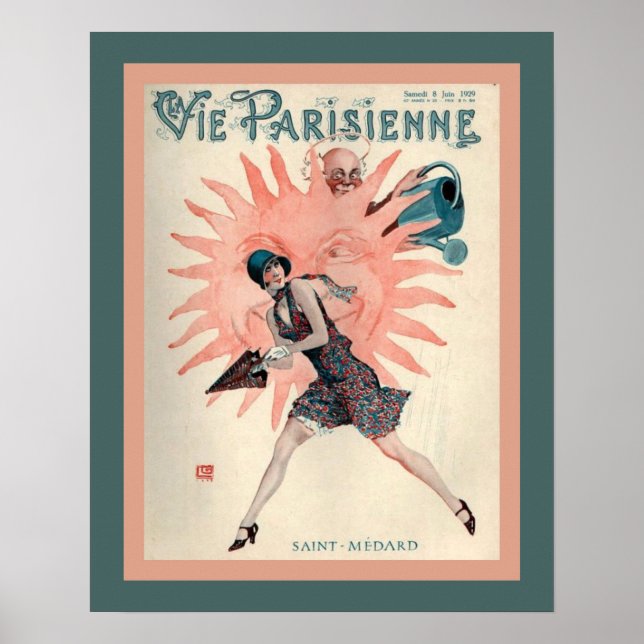1929 Vie Pairsienne Art Deco Poster (Framsidan)