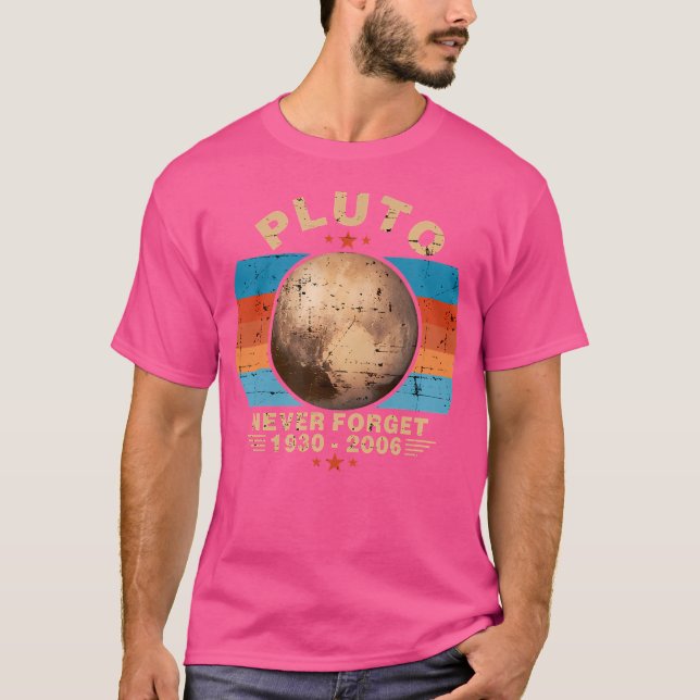 1930-2006 Pluto Glöm aldrig Cosmology Planet Astr T Shirt (Framsida)