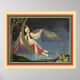 1930 års art Deco Arabian Natt Poster