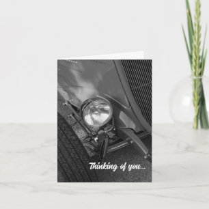 1930 års Roadster Grayscale Tinking of You Card Kort