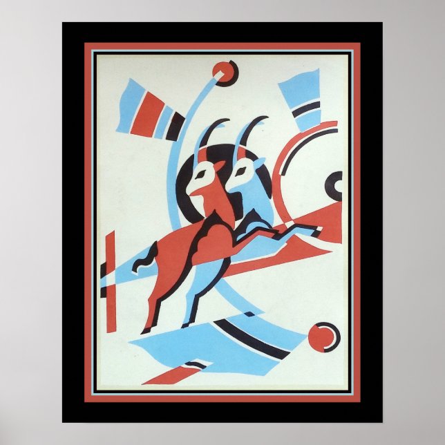 1930 Art Deco Gazelle Poster (Framsidan)