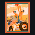 1930 Art Deco-utskrift av Jupp Wiertz Poster<br><div class="desc">Colorful,  1930,  Art Deco-täckning av Jupp Wiertz for Echo Continental Magazine. 11x14 visas här. Andra tillgängliga storlekar.</div>