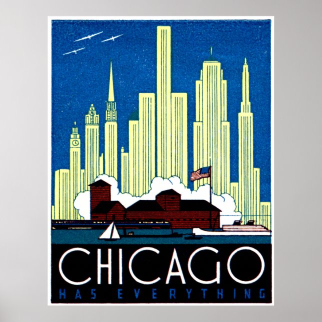 1930 Besök Chicago Poster (Framsidan)