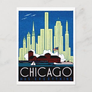 1930 Besök Chicago-Poster Vykort