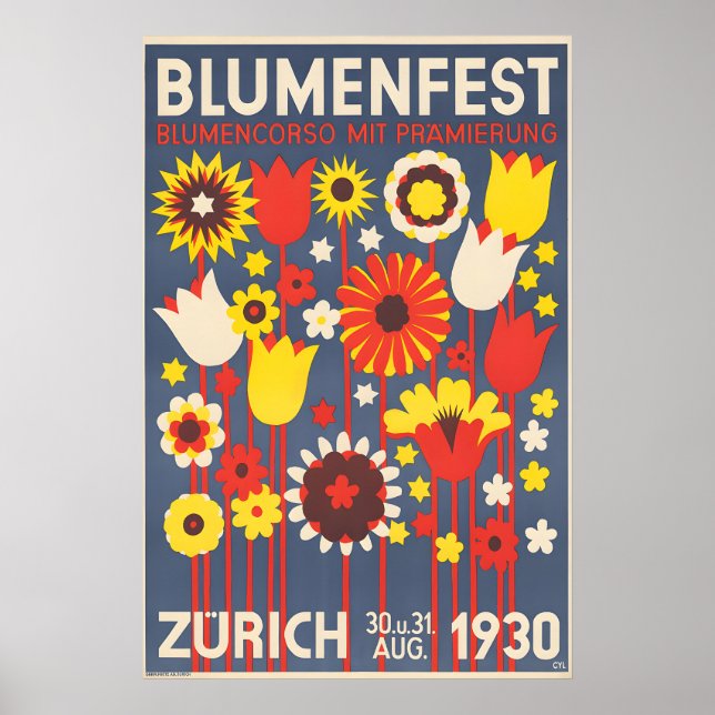 1930 Blumenfest Poster (Framsidan)