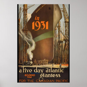 1930 Canadian Pacific Empress of Britain Resa Poster