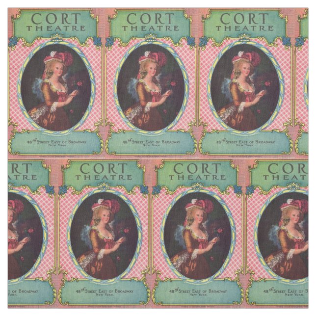 1930 Cort Theatre spelbiljett omslag Tyg (Provkarta)