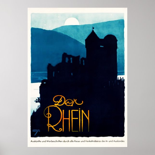 1930 Der Rhein Tyskland reseaffisch Poster (Framsidan)