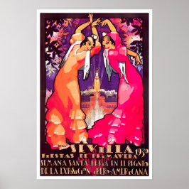 1930 Feria de Sevilla vintage resor Poster