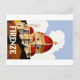1930 Florence Italien Duomo Travel Poster Vykort