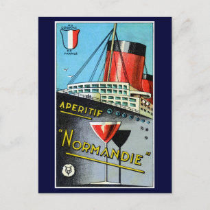 1930 Fransk Apertif Normandie Vykort