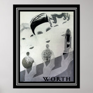 1930-Franskens deco parfum och 16 x 20 Poster