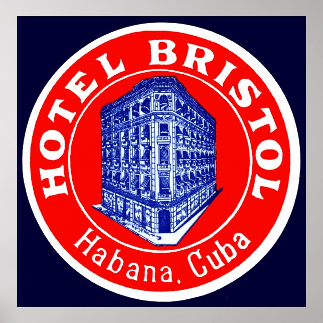 1930 Hotel Bristol Cuba Poster (Framsidan)