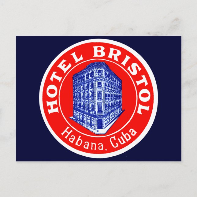 1930 Hotel Bristol Cuba Vykort (Framsida)