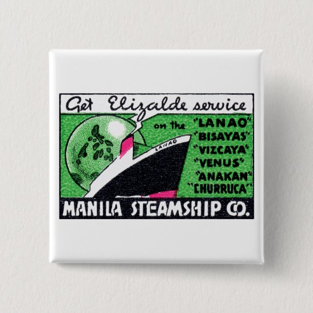 1930 Manila Steamship Company Knapp (Framsida)