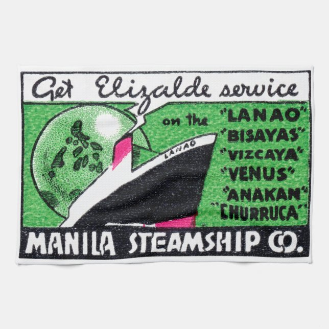 1930 Manila Steamship Company Kökshandduk (Horisontell)