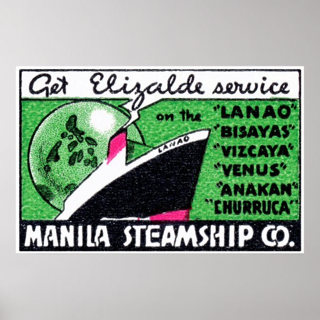 1930 Manila Steamship Company Poster (Framsidan)