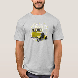 1930 Modell A Gult Classic Hotrod Route66 T-Shirt