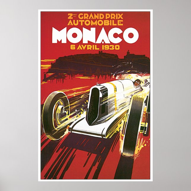 1930 Monaco Grand Prix-Poster Poster (Framsidan)