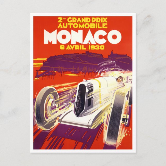 1930 Monaco-tävla för storprisutdelning (Prix vint Vykort (Framsida)