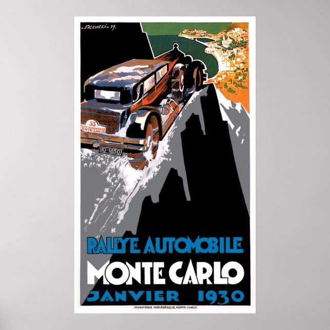 1930 Monte Carlo Auto Rally Poster (Framsidan)