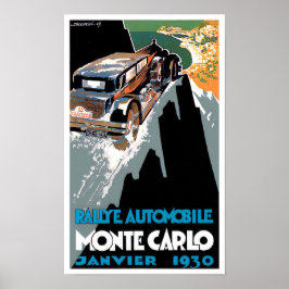 1930 Monte Carlo vintage tävla Poster