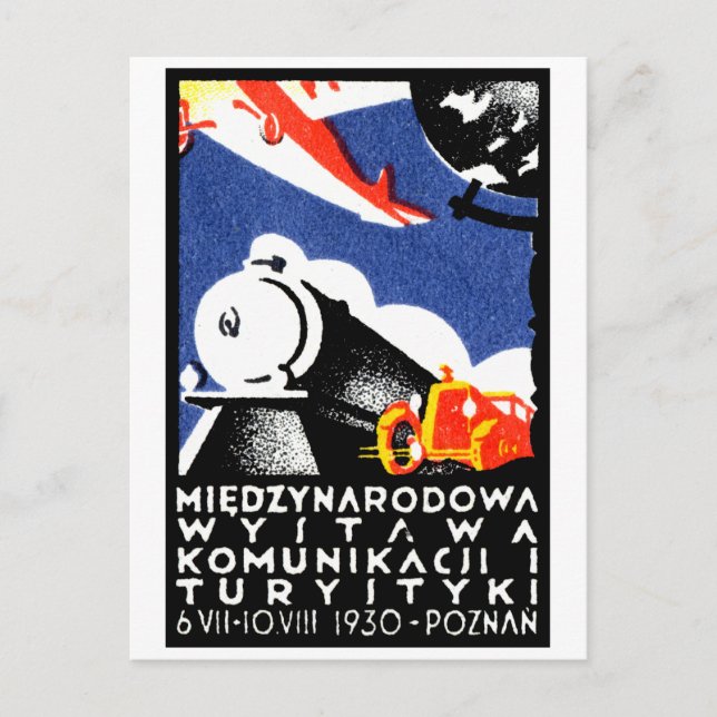 1930 Poznan Expo Poster Vykort (Framsida)