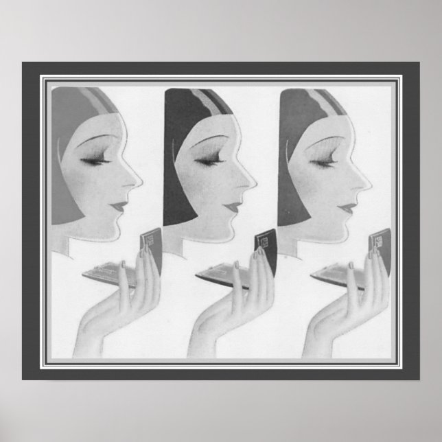 1930:s Art Deco Compact och 16 x 20-Poster Poster (Framsidan)