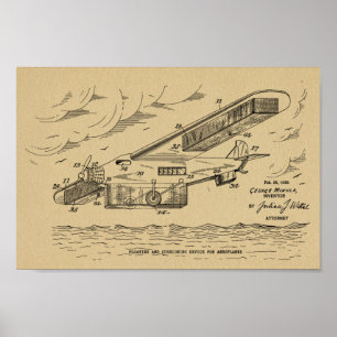 1930 Safety Airplane Patent Art Teckning Print Poster