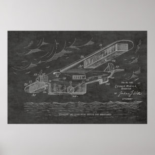 1930 Safety Airplane Patent Art Teckning Print Poster