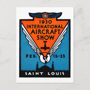 1930 St. Louis Luft Show Vykort