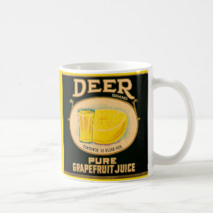 1930-tal Deer Brand Grapefruktjuice-etikett Kaffemugg