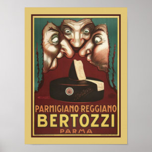 1930-talet Bertozzi Cheese Advertisement Poster