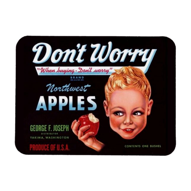 1930-talet: Fruktäpplen med märket låda Magnet (Horisontell)